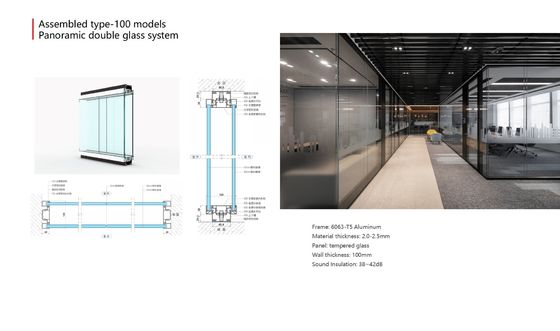 Harga yang bagus Top Supported Modern Aesthetics Office Glass Partition Wall with Space Optimization on line