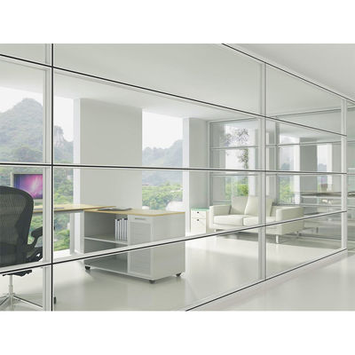 Harga yang bagus Modern Glass Partition Wall with Stainless Steel 304# Accessories 100mm Thickness and 4500mm Height for Office Spaces on line