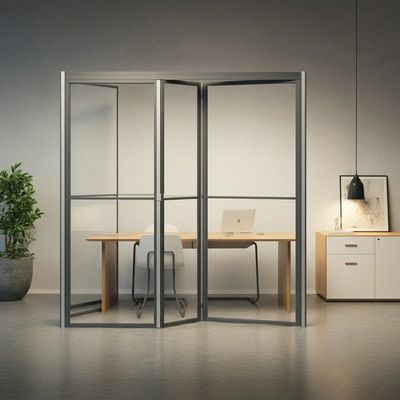 Beli Aluminium Track Panoramic Kantor Kaca Partisi Tembok Untuk Lipat Movable online manufacture