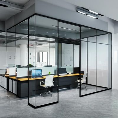 Harga yang bagus Single Glazed Aluminium Frame Glass Partition Wall with 30-42dB Sound Insulation and Customizable Design for Sturdy Durable Office Use on line