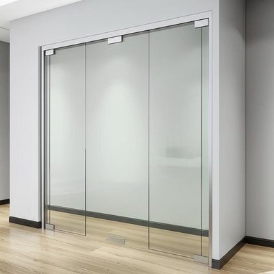 Harga yang bagus Single Glazed Aluminium Frame Glass Partition Wall with Sound Insulation 30-42dB and Top Supported Manually Operated Design on line