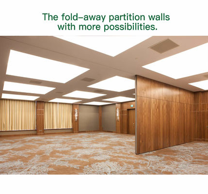 Harga yang bagus Wooden Finish Movable Partition Wall with 304 Stainless Steel Roller and Dupont POM Roller for Office Framed Construction on line