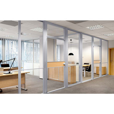 Interior Soundproof Office Partitions Single Kaca Dengan Shutter