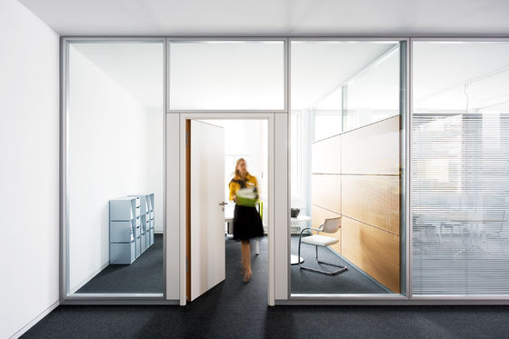 Divider Screen Aluminium Frame Glass Partition Wall Untuk Ruang Multi Fungsi