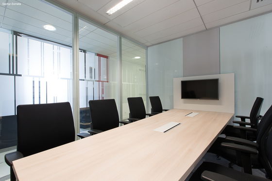 Portable Framed Fixed Aluminium Frame Glass Partition Wall Untuk Bangunan
