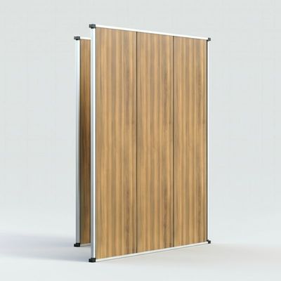 Dinding partisi lipat yang fleksibel, partisi aluminium tahan suara dengan finishing kayu