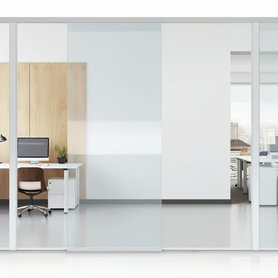 Double Movable Walls kertas Kantor Kaca Partisi Tembok Untuk Soundproof Sliding