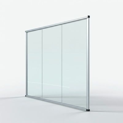 Aluminium Soliding Kantor Kaca Partisi Dinding Atas Didukung Untuk Single glazed