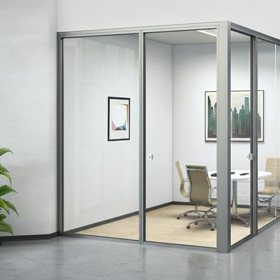 Kerangka Aluminium Double glazed Kantor Kaca dinding partisi Untuk ruang pertemuan