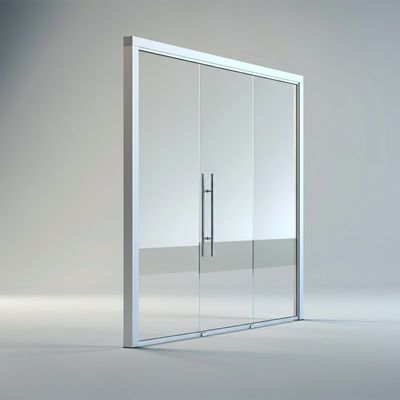 Frame Aluminium Full View Single Glazed Glass Partition Wall untuk Kantor Modern