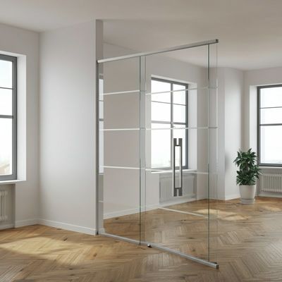 Kaca dinding partisi tetap dengan ketebalan 90mm Aluminium Frame untuk kantor