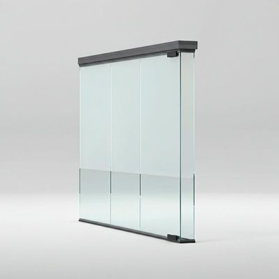90mm Ketebalan Aluminium Frame dengan Fiksi Double Layer Kantor Kaca Partisi Tembok