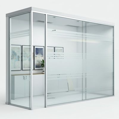 Aluminium Frame Panoramic Kantor Kaca Partisi Tembok Untuk Meluncur Gantung