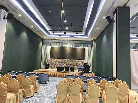 Harga yang bagus Dinding Partisi Bergerak yang Dapat Disesuaikan dengan Papan Magnesium MDF 9mm dan Ketinggian Hingga 6M untuk Hotel dan Ruang Pertemuan on line