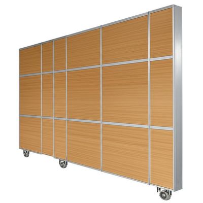 Harga yang bagus Customized Kayu Acoustic Partition Wall dengan 56dB Isolasi Suara dan 304 Rollers Stainless Steel on line