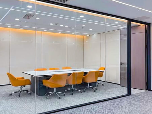 kualitas Instalasi Modular dan Pre-Massemble 100mm Soundproof Glass Partition Wall untuk Lingkungan Kerja Produktif pabrik